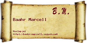 Baahr Marcell névjegykártya